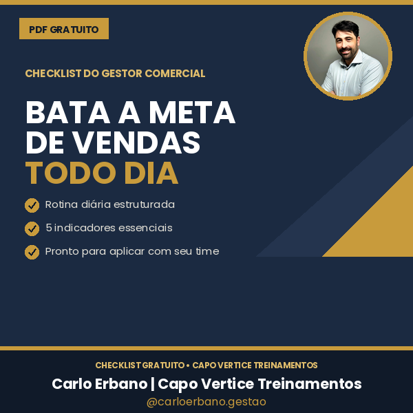 Capa do Checklist do Gestor Comercial - Meta de Vendas Diária